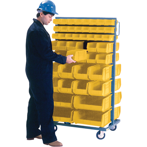 Support mobile deux c&ocirc;t&eacute;s pour bacs, &agrave; deux c&ocirc;t&eacute;s, 96 bacs, 36" la x 24" p x 63" h Mukwa Safety Services