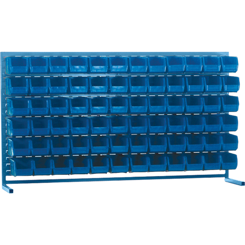 Rayonnage &agrave; persienne avec bacs, 72 bacs, 72" la x 15" p x 40" h Mukwa Safety Services