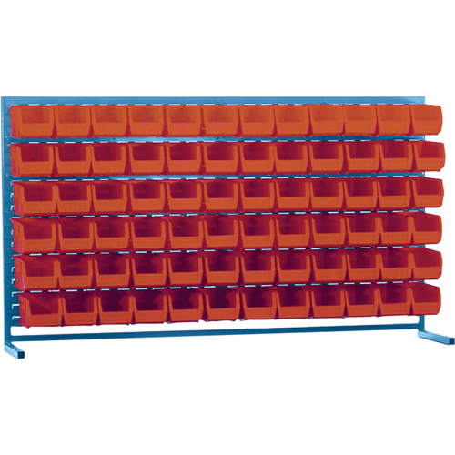 Rayonnage &agrave; persienne avec bacs, 72 bacs, 72" la x 15" p x 40" h Mukwa Safety Services