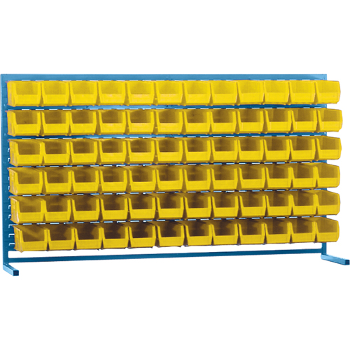 Rayonnage &agrave; persienne avec bacs, 72 bacs, 72" la x 15" p x 40" h Mukwa Safety Services