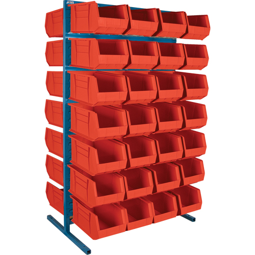 Support stationnaire deux c&ocirc;t&eacute;s pour bacs, 36" la x 24" p x 61" h, 56 bacs Mukwa Safety Services