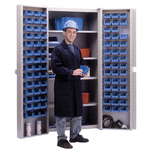 Deep-Door Combination Cabinet, 38" W x 24" D x 72" H, 4 Shelves Mukwa Safety Services