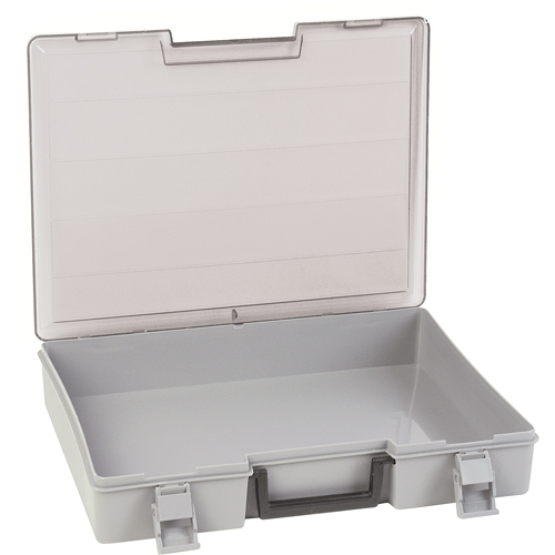 Compartment Case, Plastic, 15-1/2" W x 11-3/4" D x 2-1/2" H, Grey Mukwa Safety Services