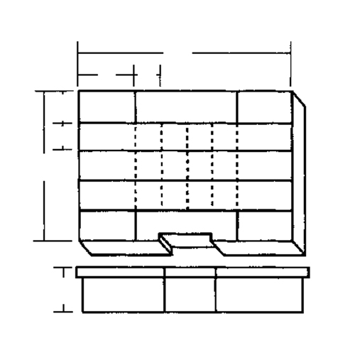 Compartment Case, Plastic, 24 Slots, 15-1/2" W x 11-3/4" D x 2-1/2" H, Grey Mukwa Safety Services