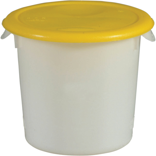 Round Storage Containers, 7-4/5" H x 8-1/2" D, 3.79 L Capacity, White Mukwa Safety Services