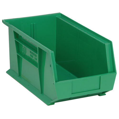 Bacs ultra empilable & suspendable, 8-1/4" la, 7" h x 14-3/4" p, Vert Mukwa Safety Services