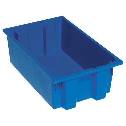 Contenants Stack & Nest, 9" x 18" x 11", Bleu Mukwa Safety Services