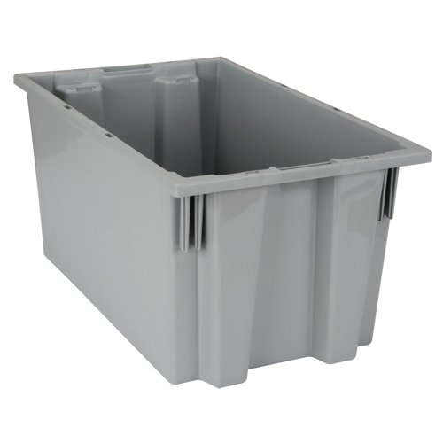 Contenants Stack & Nest, 9" x 18" x 11", Gris Mukwa Safety Services