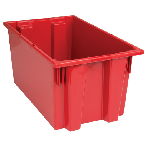 Stack & Nest Totes, 9" x 18" x 11", Red Mukwa Safety Services