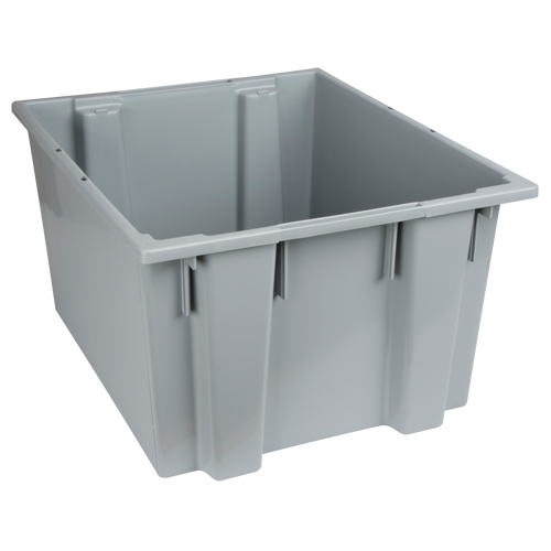 Stack & Nest Totes, 13" x 23.5" x 19.5", Grey Mukwa Safety Services