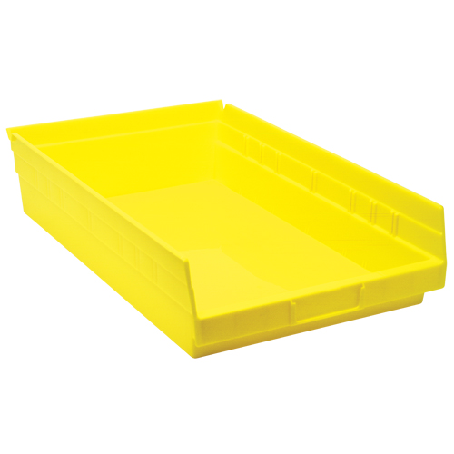 Bacs de rangement pour tablettes, 11-1/8" la x 4" H x 17-7/8" p, Jaune, Capacit&eacute; 40 lb Mukwa Safety Services