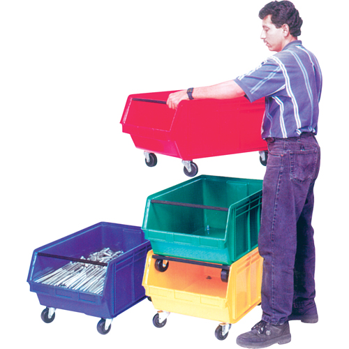Mobile Giant Stacking Bin, 11-7/8" H x 18-3/8" W x 29" D, 150 lbs. Capacity, Blue Mukwa Safety Services