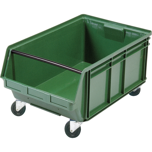 Mobile Giant Stacking Bin, 11-7/8" H x 18-3/8" W x 29" D, 150 lbs. Capacity, Green Mukwa Safety Services