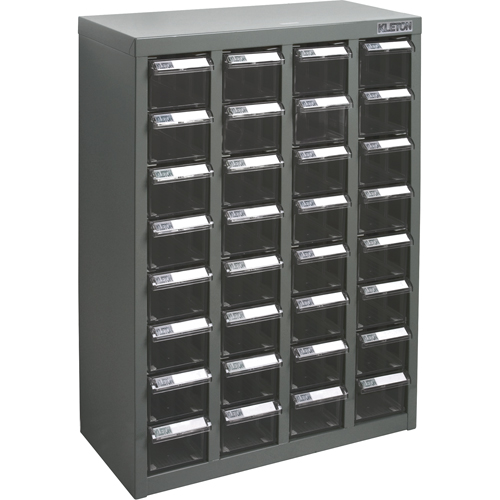 KPC-500 Parts Cabinet, Galvanized Steel, 32 Drawers, 18-1/10" x 8-7/10" x 25-3/5", Grey Mukwa Safety Services