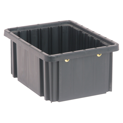 Conductive Dividable Grid Containers, Polypropylene, 8-1/4" W x 10-7/8" D x 5" H, Black Mukwa Safety Services