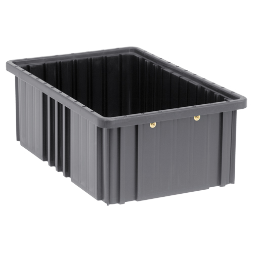 Conductive Dividable Grid Containers, Polypropylene, 10-7/8" W x 16-1/2" D x 6" H, Black Mukwa Safety Services