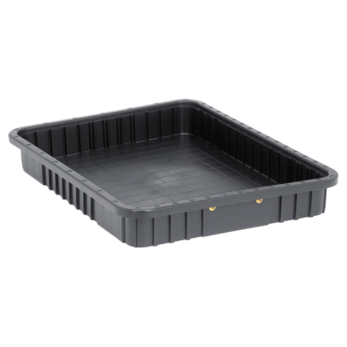 Conductive Dividable Grid Containers, Polypropylene, 17-1/2" W x 22-1/2" D x 3" H, Black Mukwa Safety Services