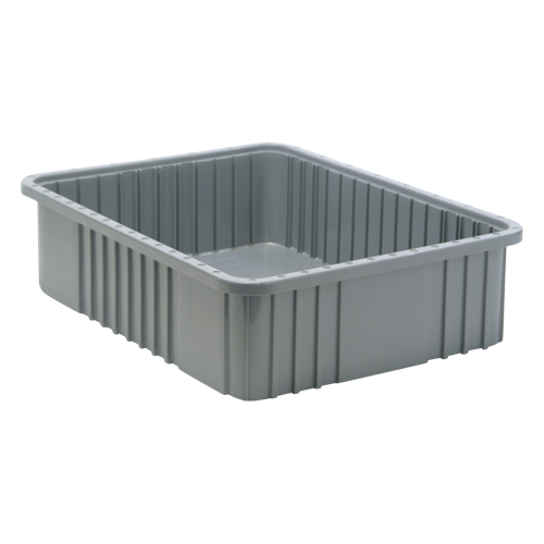 Divider Box&reg; Containers, Plastic, 22.5" W x 17.5" D x 6" H, Grey Mukwa Safety Services