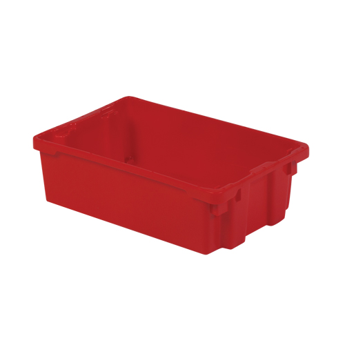 Polylewton Stack-N-Nest&reg; Containers, 6.2" x 20.1" x 13", Red Mukwa Safety Services