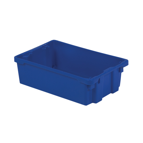 Polylewton Stack-N-Nest&reg; Containers, 6.2" x 20.1" x 13", Blue Mukwa Safety Services