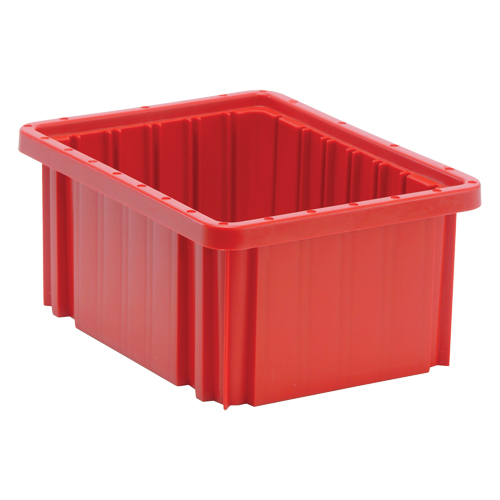 Divider Box&reg; Containers, Plastic, 10.9" W x 8.3" D x 5" H, Red Mukwa Safety Services
