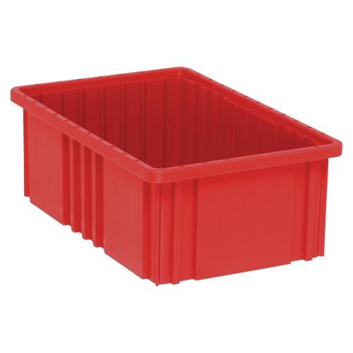 Contenants Divider Box, Plastique, 16,5" la x 10,9" p x 6" h, Rouge Mukwa Safety Services