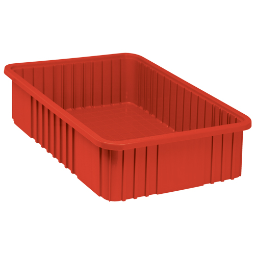 Divider Box&reg; Containers, Plastic, 22.5" W x 17.5" D x 6" H, Red Mukwa Safety Services