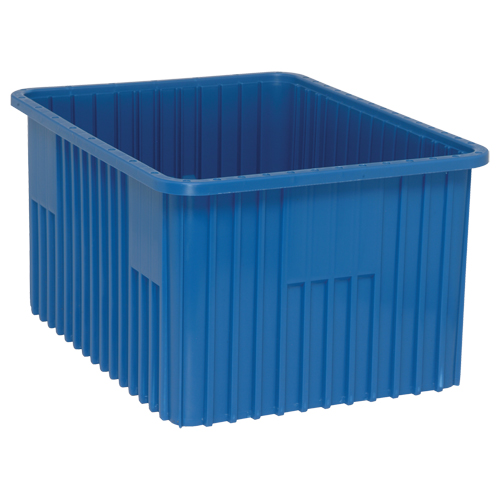 Divider Box&reg; Containers, Plastic, 22.5" W x 17.5" D x 12" H, Blue Mukwa Safety Services