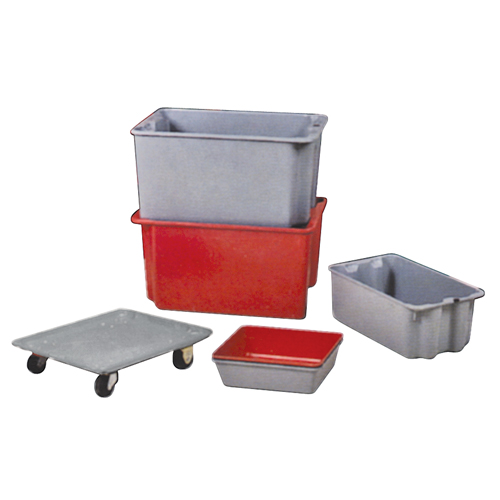 Stack-N-Nest&reg; Plexton Containers, 16.9" W x 30.6" D x 11.1" H, Grey Mukwa Safety Services