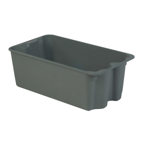 Stack-N-Nest&reg; Plexton Containers, 16.9" W x 30.6" D x 11.1" H, Grey Mukwa Safety Services