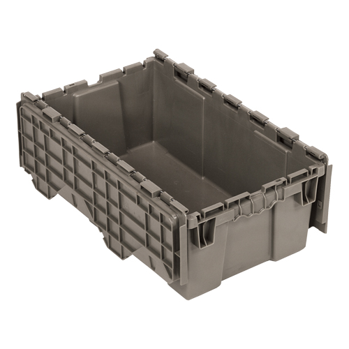 Attached-Top Distribution Container, 11-9/16" x 19-5/8' x 7-1/2", Grey Mukwa Safety Services