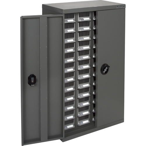 KPC-400 Parts Cabinet, Galvanized Steel, 48 Drawers, 22-3/5" x 10-4/5" x 36-9/10", Grey Mukwa Safety Services