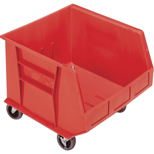 Mobile Bin, 14" H x 16-1/2" W x 18" D, 75 lbs. Capacity, Red Mukwa Safety Services