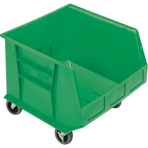 Mobile Bin, 14" H x 16-1/2" W x 18" D, 75 lbs. Capacity, Green Mukwa Safety Services