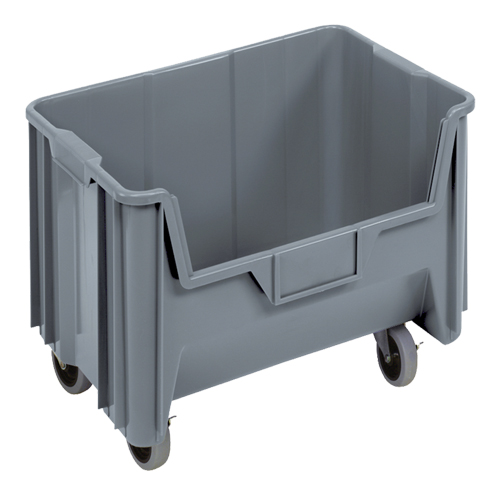Mobile Giant Stack Container, 12-7/16" H x 19-7/8" W x 15-1/4" D, 250 lbs. Capacity, Grey Mukwa Safety Services