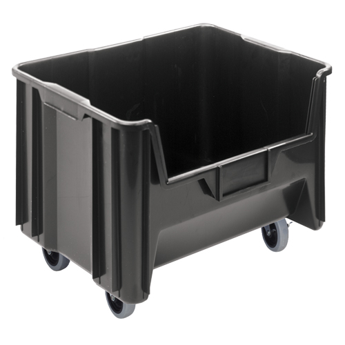 Mobile Giant Stack Container, 12-7/16" H x 19-7/8" W x 15-1/4" D, 250 lbs. Capacity, Black Mukwa Safety Services