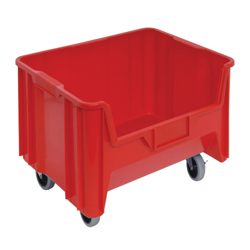 Mobile Giant Stack Container, 12-7/16" H x 19-7/8" W x 15-1/4" D, 250 lbs. Capacity, Red Mukwa Safety Services