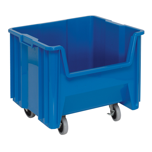 Mobile Giant Stack Container, 12-1/2" H x 16-1/2" W x 17-1/2" D, 250 lbs. Capacity, Blue Mukwa Safety Services