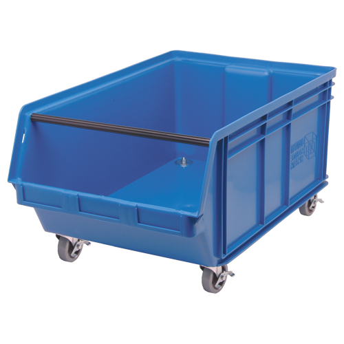 Mobile MAGNUM Bin, 14-7/8" H x 18-3/8" W x 29" D, 150 lbs. Capacity, Blue Mukwa Safety Services