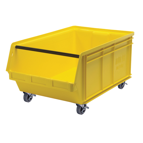 Mobile MAGNUM Bin, 14-7/8" H x 18-3/8" W x 29" D, 150 lbs. Capacity, Yellow Mukwa Safety Services