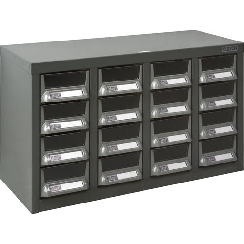 KPC-400 Parts Cabinet, Galvanized Steel, 16 Drawers, 23-1/10" x 8-7/10" x 13-4/5", Grey Mukwa Safety Services
