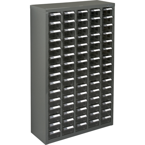 KPC-600 Parts Cabinet, Galvanized Steel, 75 Drawers, 23-1/10" x 8-7/10" x 36-9/10", Grey Mukwa Safety Services