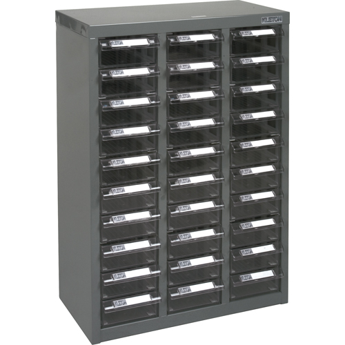 KPC-700 Parts Cabinet, Galvanized Steel, 30 Drawers, 17-1/2" x 8-7/10" x 25-3/10", Grey Mukwa Safety Services