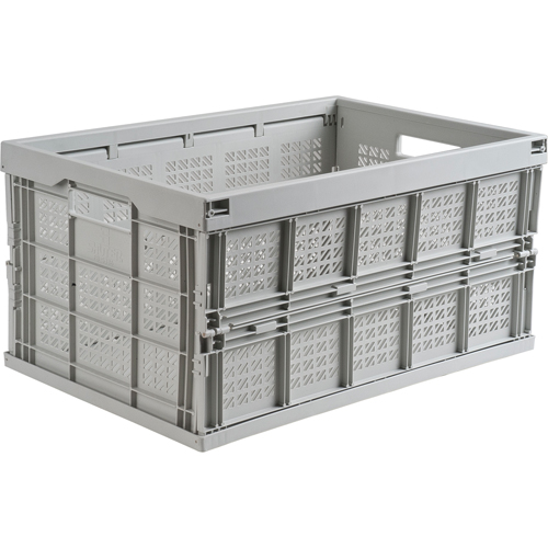 Bac repliable, 21" lo x 14" la x 10,5" h, Gris Mukwa Safety Services