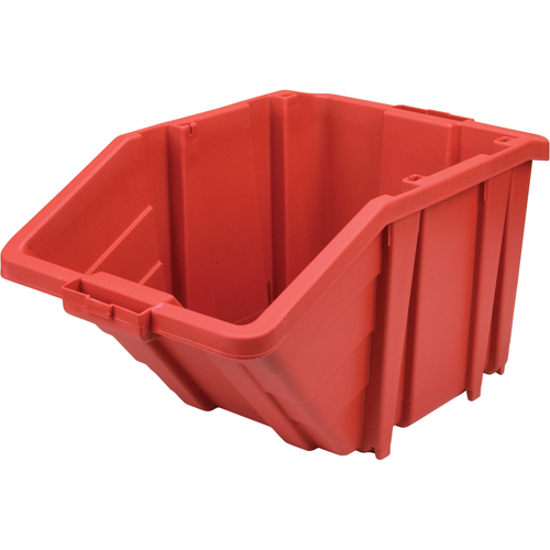 Jumbo Plastic Bin, 15-1/2" W x 13" H x 25" D, Red, 200 lbs. Capacity Mukwa Safety Services