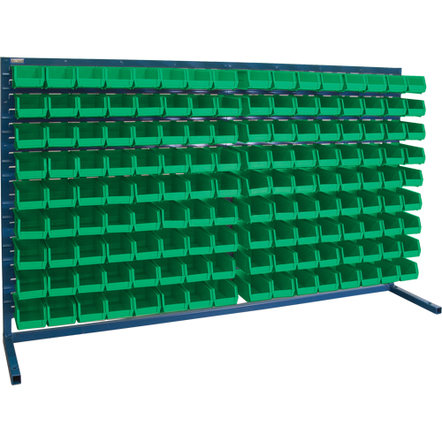 Louvered Rack with Bins, 144 Bins, 72" W x 15" D x 40" H Mukwa Safety Services