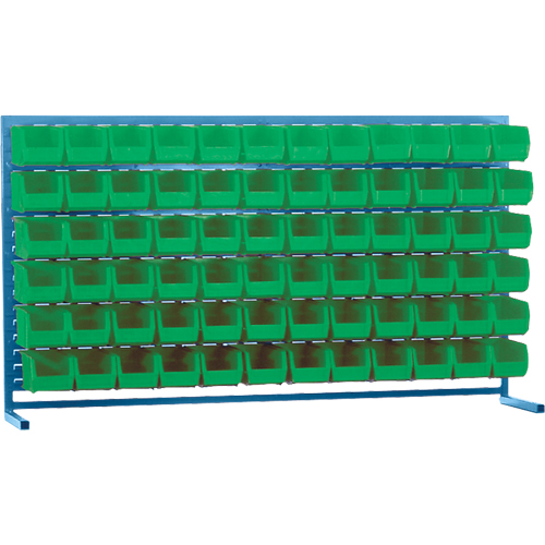 Rayonnage &agrave; persienne avec bacs, 72 bacs, 72" la x 15" p x 40" h Mukwa Safety Services