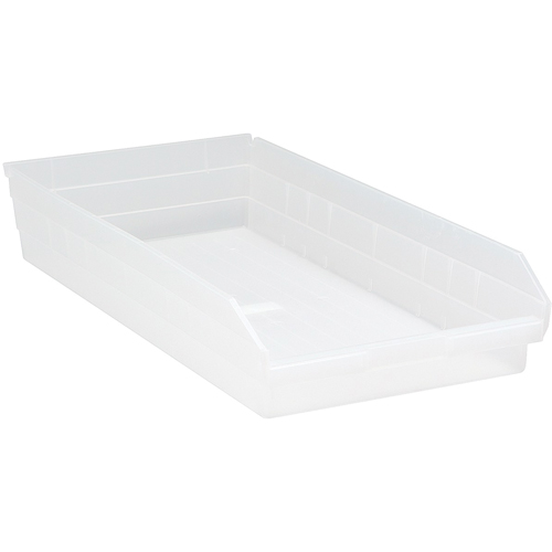 Bacs de rangement pour tablettes, 11-1/8" la x 4" H x 23-5/8" p, Transparent, Capacit&eacute; 50 lb Mukwa Safety Services