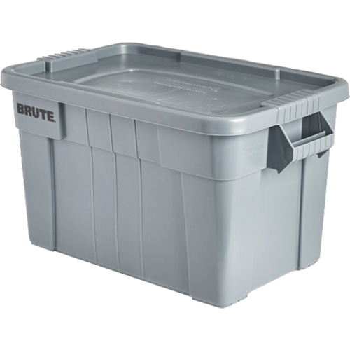 Bac de stockage Brute avec couvercle, 27,88” p x 17,38” la x 15,13” h, Capacit&eacute; 160 lb, Gris Mukwa Safety Services