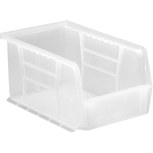 Bac transparent ultra empilable & suspendable, 6" la, 5" h x 9-1/4" p, Transparent Mukwa Safety Services
